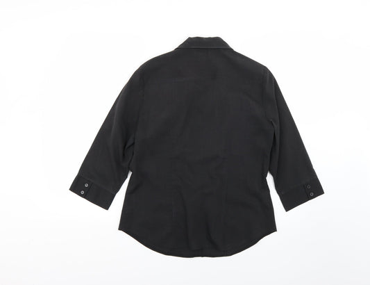 F&F Womens Black Basic Button-Up Size 12
