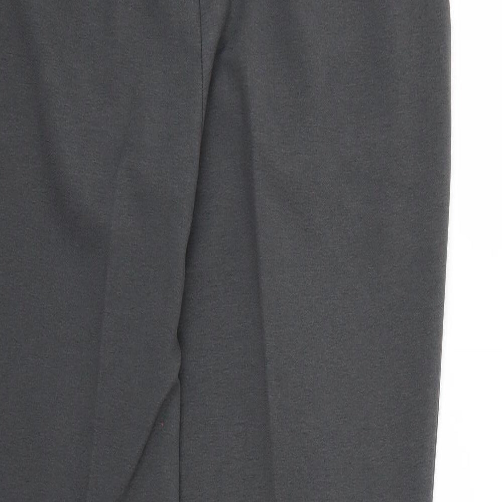Brand and care label for evie women’s grey trousers, size UK 10, 28-inch leg