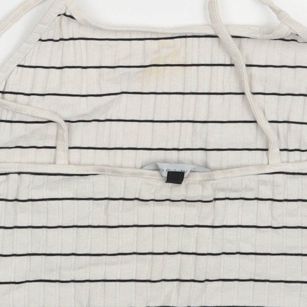 Womens UK Size 14 New Look White Cropped Tank