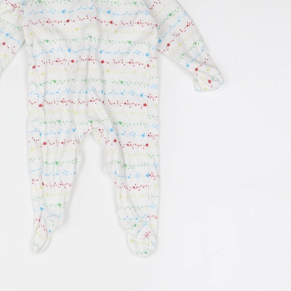 George Girls White Striped Babygrow One-Piece Size 0-3 Months