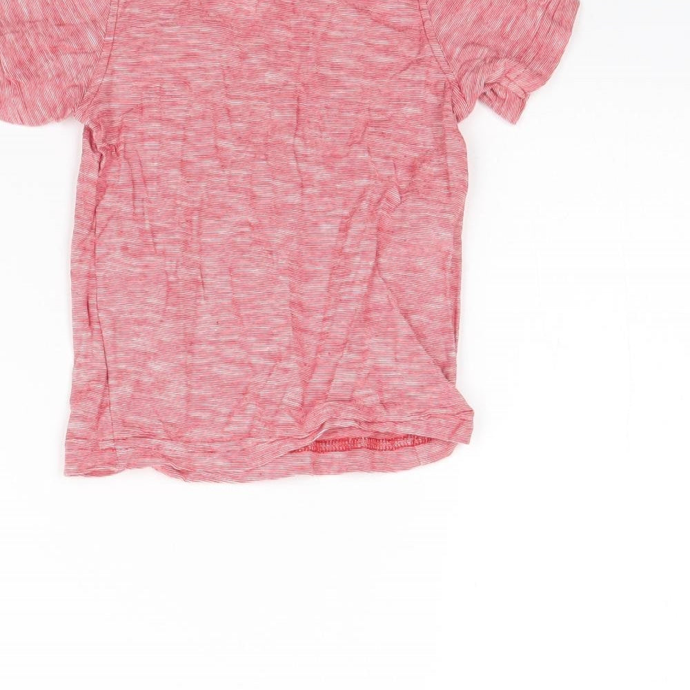 Brand and care label for George girls’ red herringbone basic t-shirt, size 12, months
