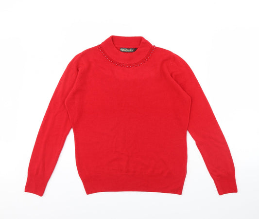 Womens UK Size L Paramour Red Pullover Jumper