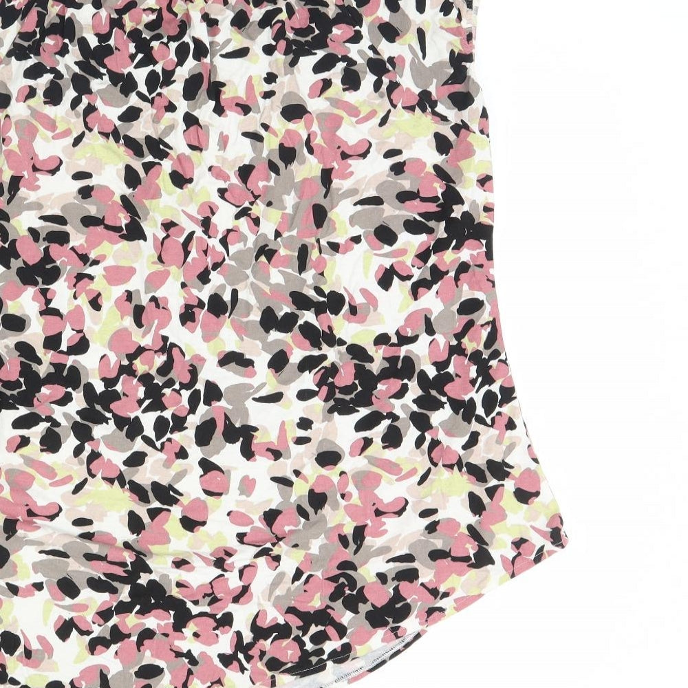 M&s Womens Multicoloured Geometric Basic Blouse Size 18