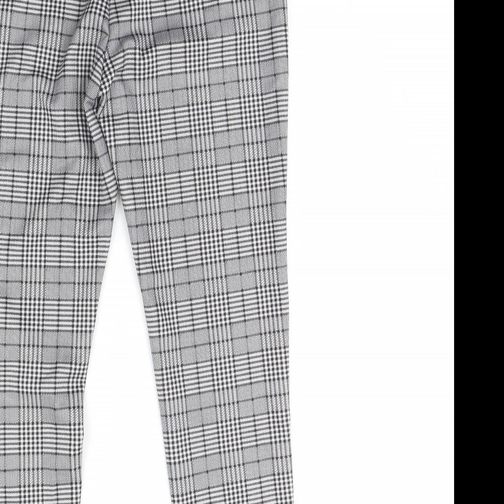 Shein Womens Black Plaid Trousers Size XS L28 in
