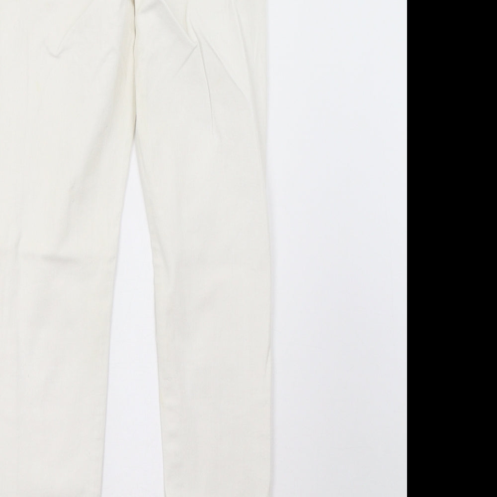 Womens UK Size 6 Preworn Regular Fit Skinny White Jeans