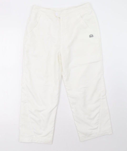 ellesse Womens White Cropped Trousers Size 12 L25 in