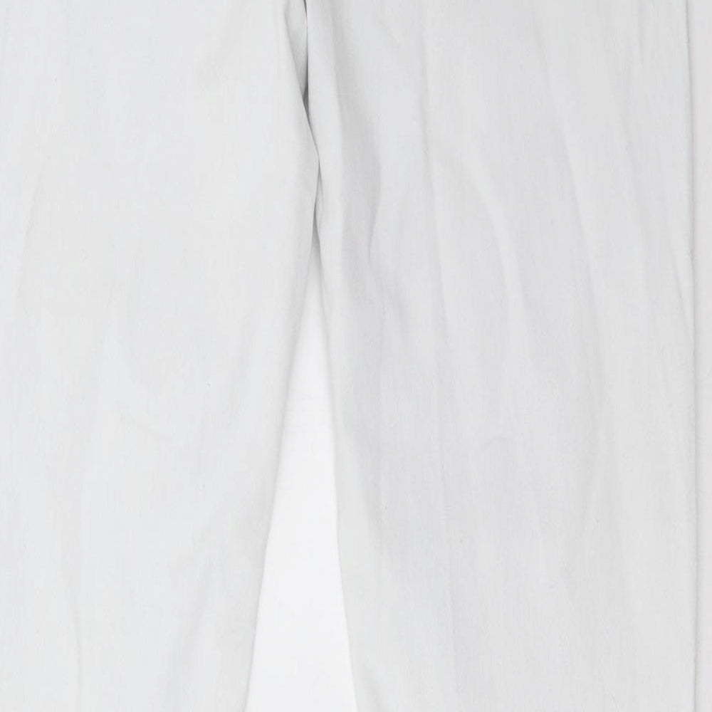 Womens UK Size 14 Wallis Regular Fit Straight White Jeans