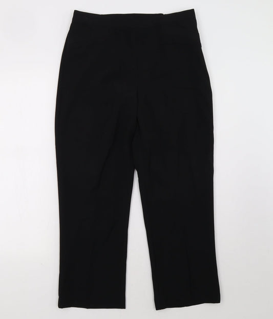 Womens UK Size 12 BM Regular Fit Black Trousers