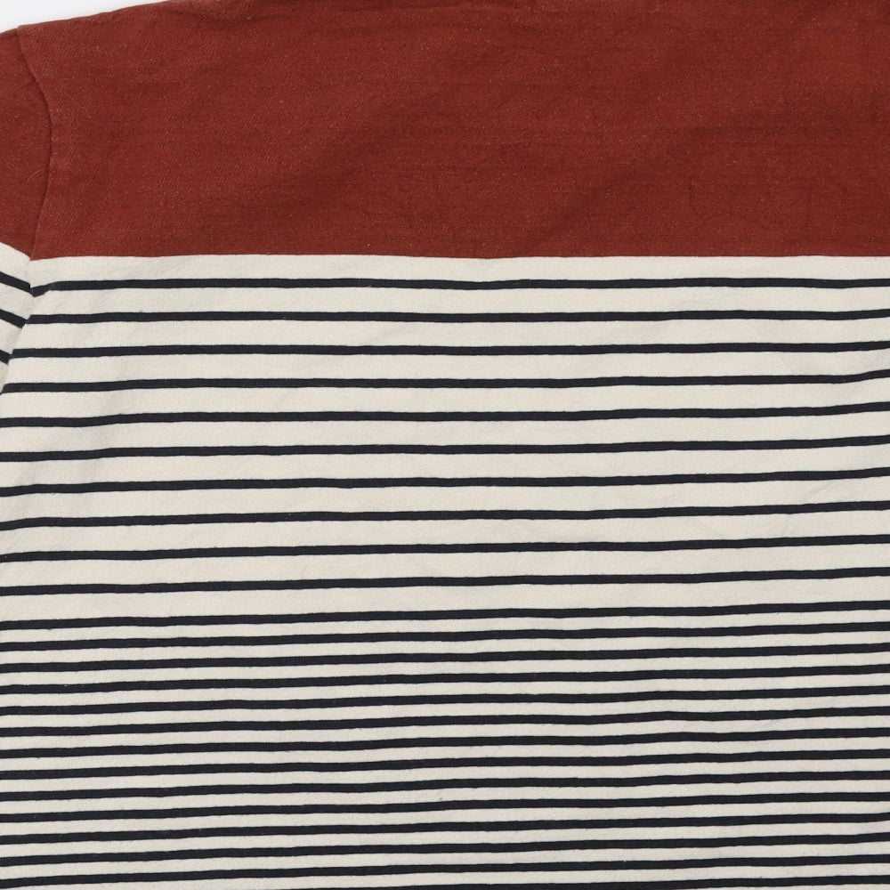 H&M Womens Beige Striped Pullover Sweatshirt Size S