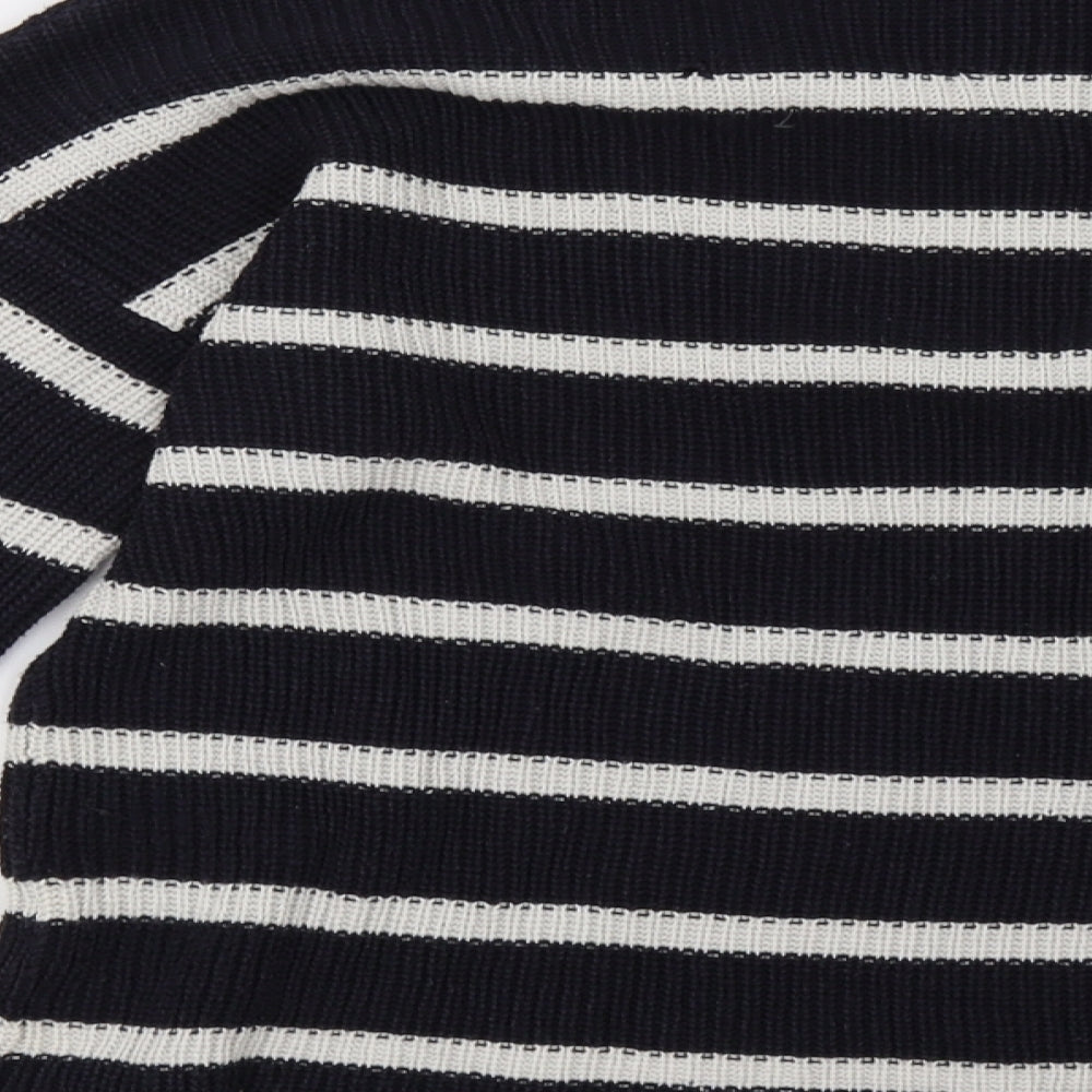 Brave Soul Womens Blue Striped Pullover Sweatshirt Size 12