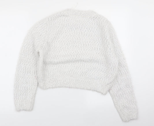 Womens UK Size 10 H&M White Pullover Jumper