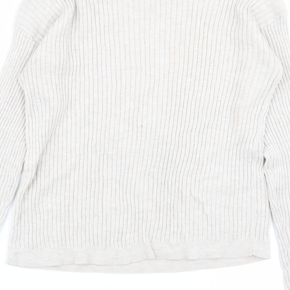 Womens UK Size 6 Bershka Beige Basic T-Shirt