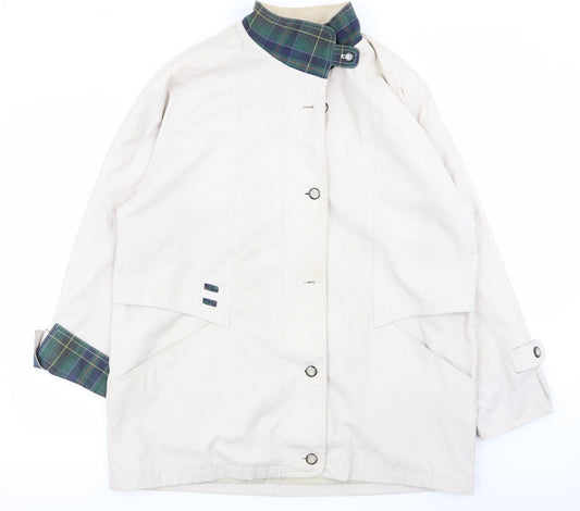 Additional front view of Avenue women’s beige overcoat coat, size UK 14