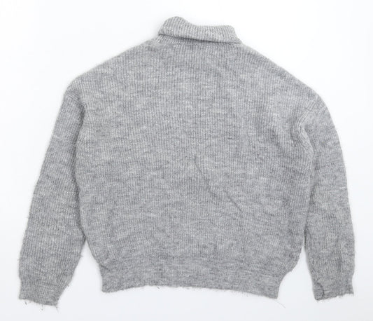 Womens UK Size S Mango Grey Pullover Jumper