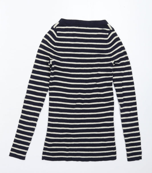 Gap Womens Blue Striped Knit Pullover Jumper Size S
