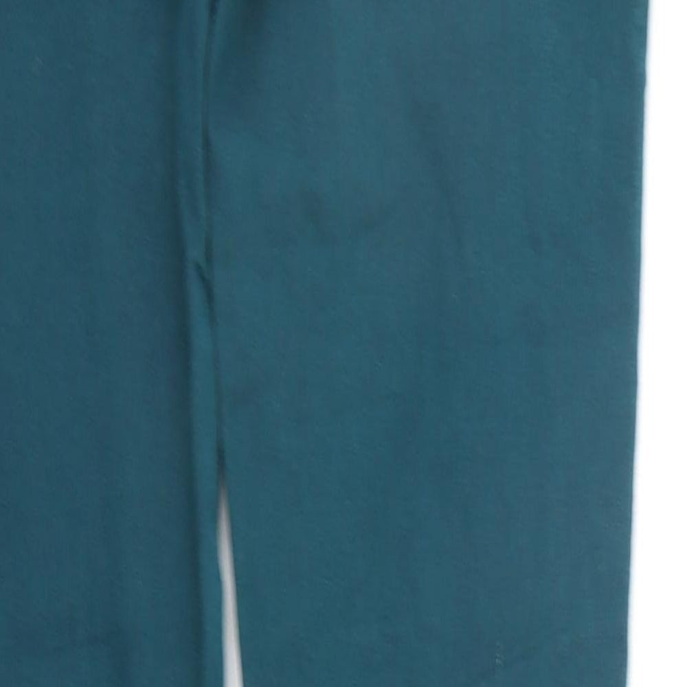 Brand and care label for Denim & Co. women’s green jegging jeans, size UK 12, 27-inch leg