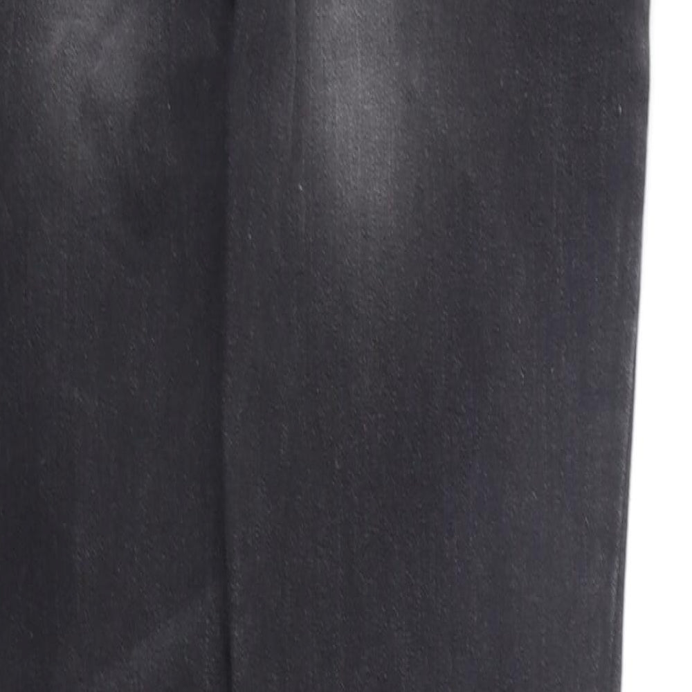 Brand and care label for denim Co women’s black straight jeans, size UK 12, 31-inch leg