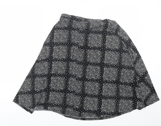 George Womens Black Check Skater Skirt Size 10