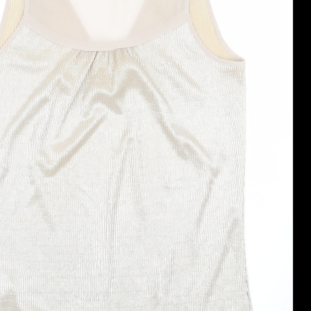 Womens UK Size XS Oasis Gold Basic Tank