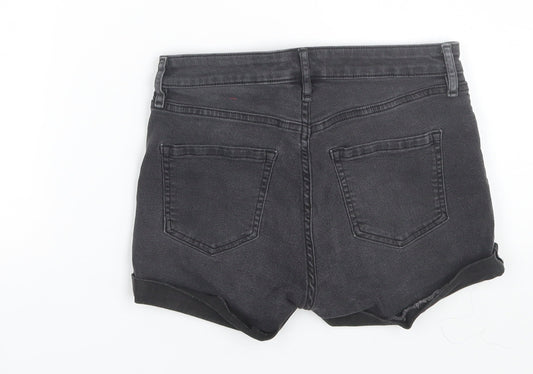 H&M Womens Black Denim Cut-Off Shorts Size 4