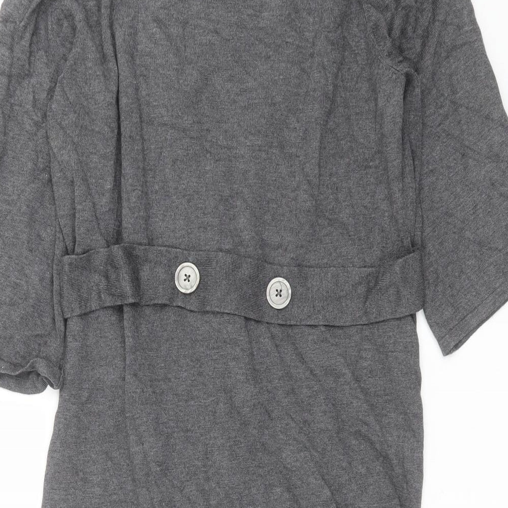 Womens UK Size S MARBLE Grey Cardigan Jumper