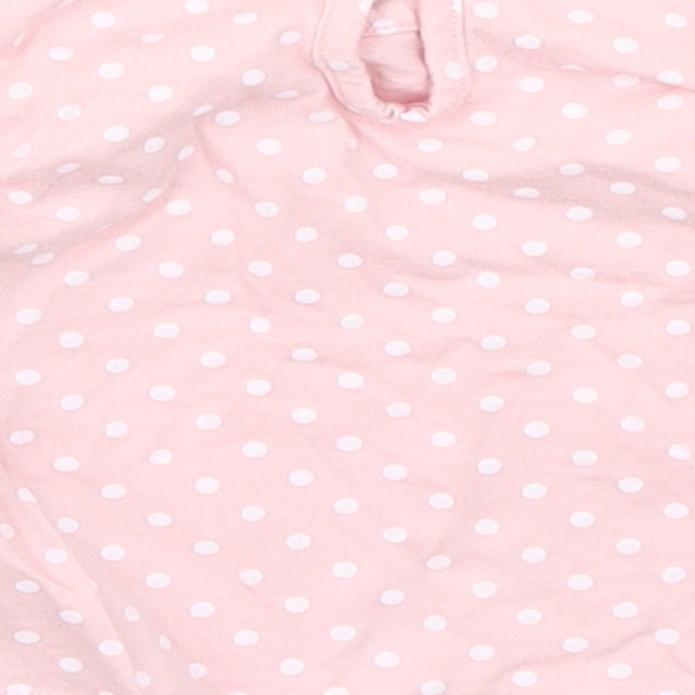 Brand and care label for Disney Baby Baby Pink Spotted Basic T-Shirt, size 3-6, Months
