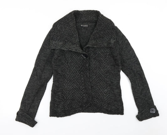 Additional front view of Autograph women’s grey cape jumper, size UK 12
