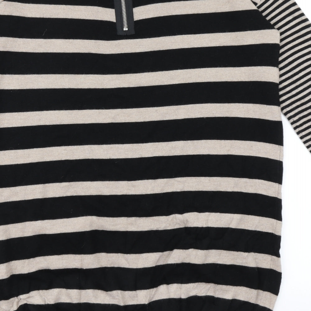 Brand and care label for Wallis women’s beige striped jumper dress, size S