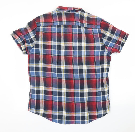 TU Mens Red Plaid Button-Up Size M