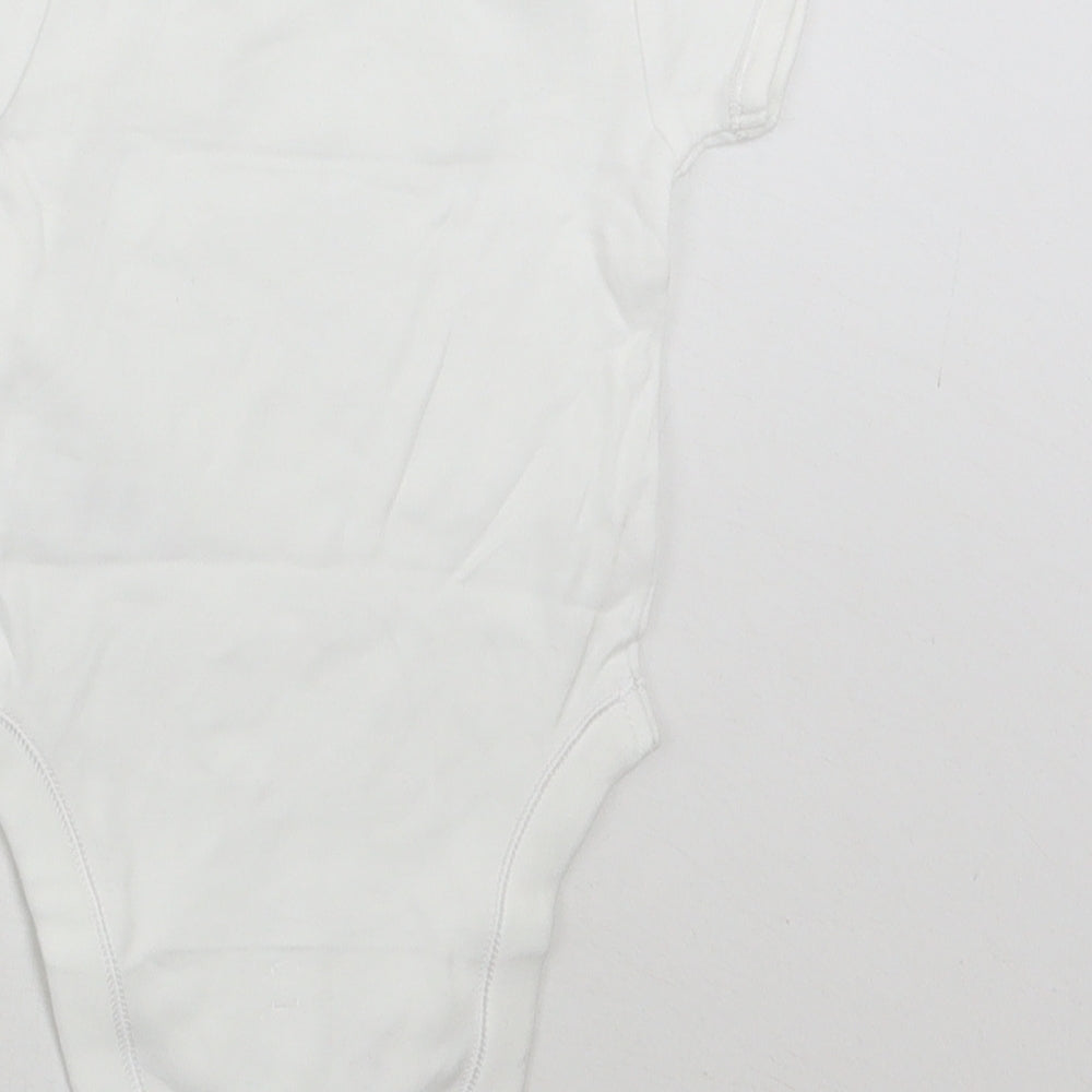 Brand and care label for George Baby White Babygrow One-Piece, size 0-3, Months