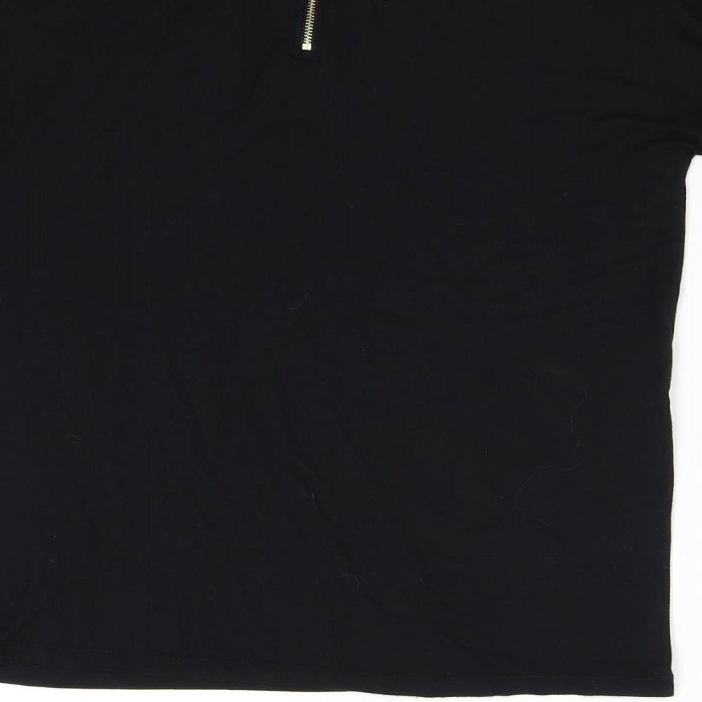 Womens UK Size 8 F&F Black Basic Blouse