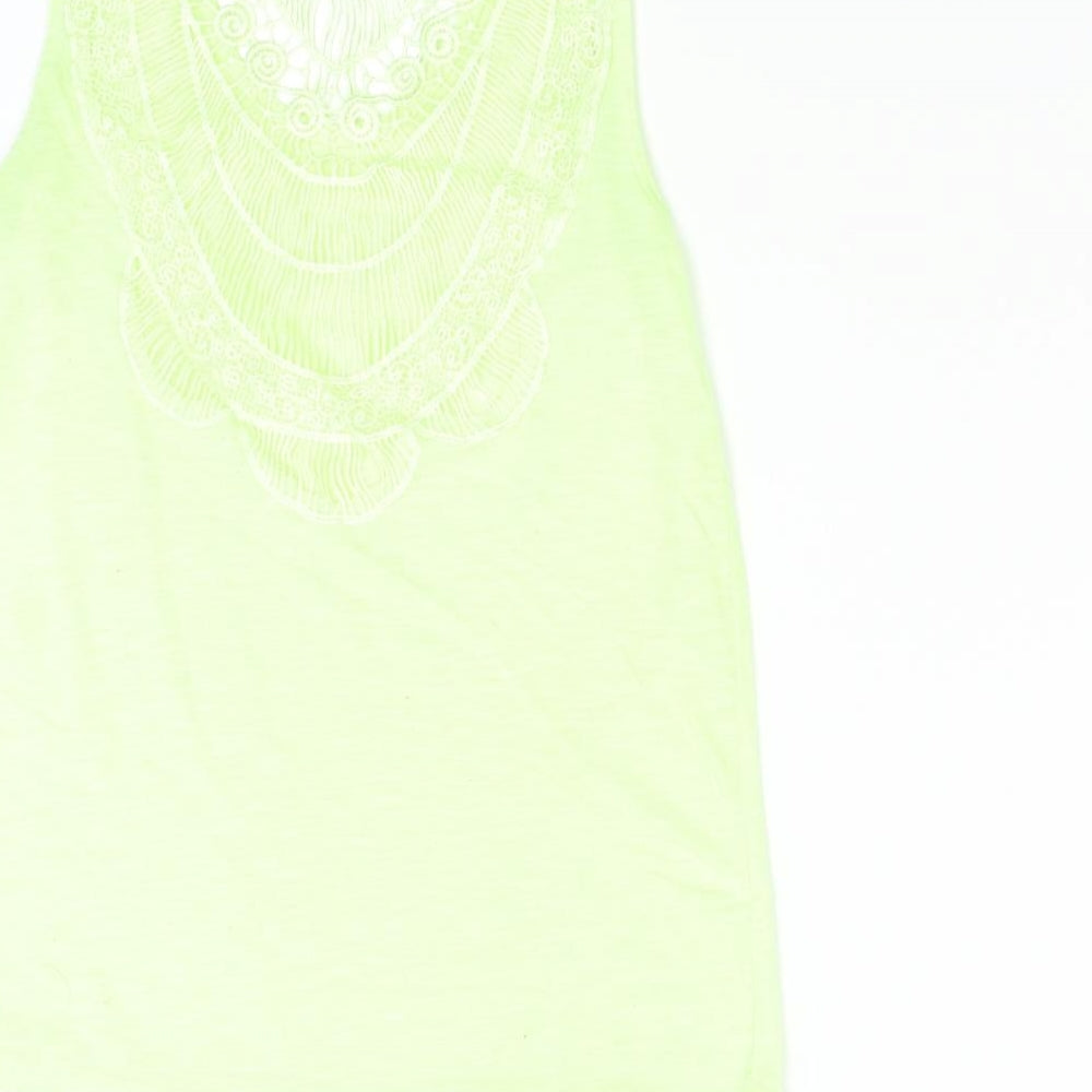 Womens UK Size S H&M Green Basic Tank