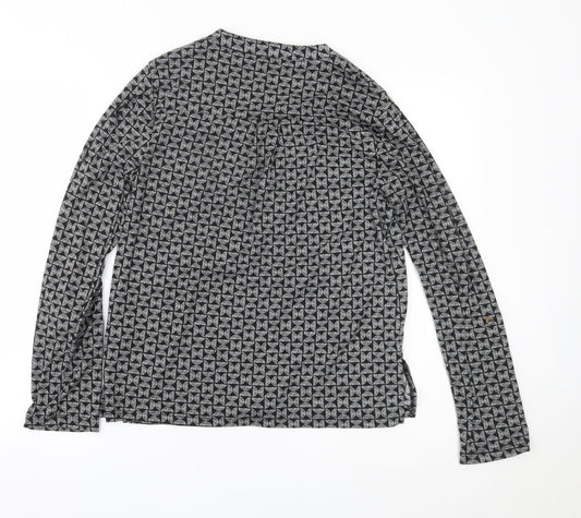 Womens UK Size 12 Principles Black Basic Button-Up