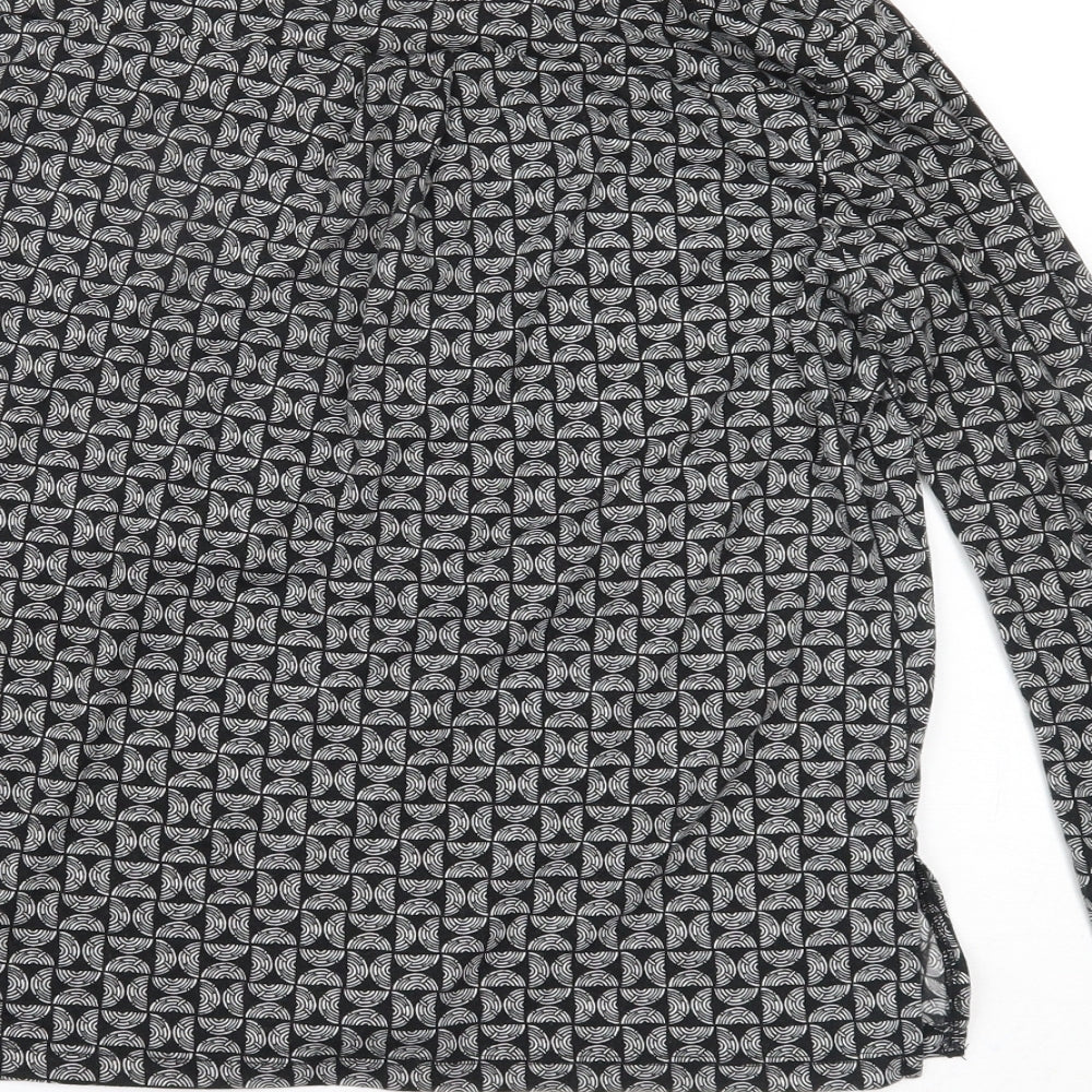 Womens UK Size 12 Principles Black Basic Button-Up