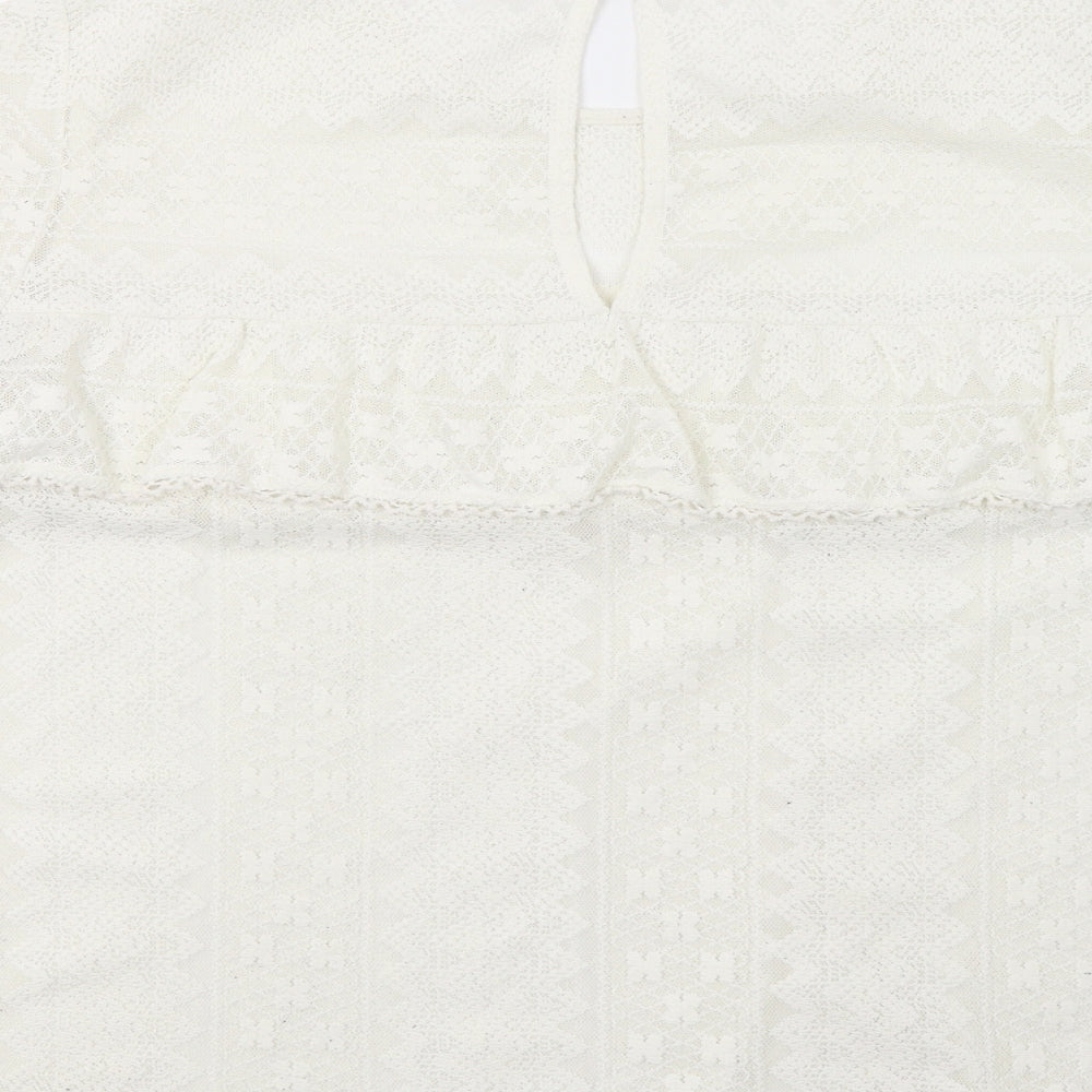 Womens UK Size L H&M Ivory Basic Blouse