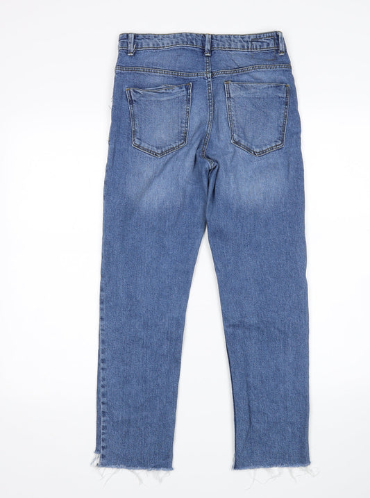 Denim CO Womens Blue Straight Jeans Size 8 L26 in