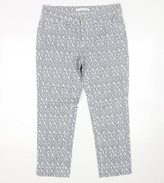 Additional front view of Mac women’s multicoloured argyle/diamond straight jeans, size UK 34, in, 26-inch leg