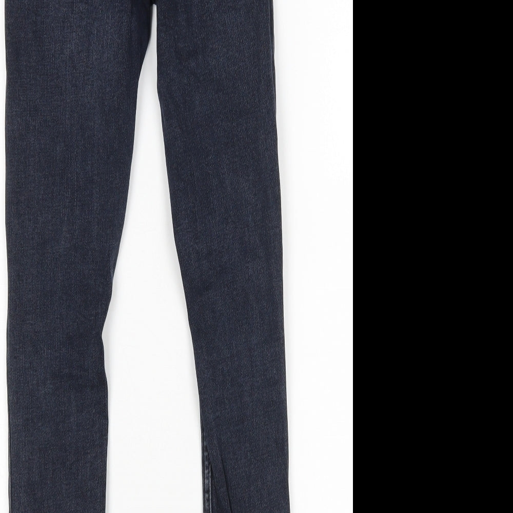 Brand and care label for Denim Co women’s blue skinny jeans, size UK 6, 27-inch leg