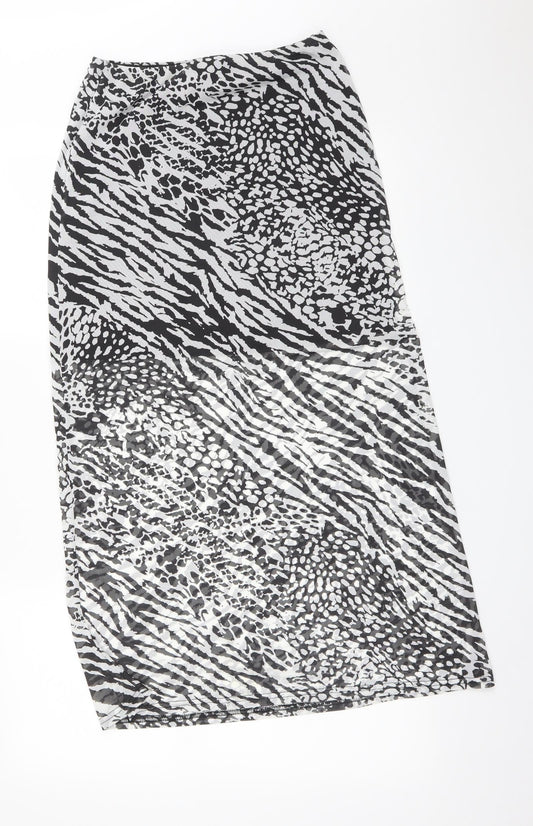 Boohoo Womens Multicoloured Animal Print Straight & Pencil Skirt Size 8