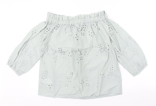 F&F Womens Green Floral Basic Blouse Size 12