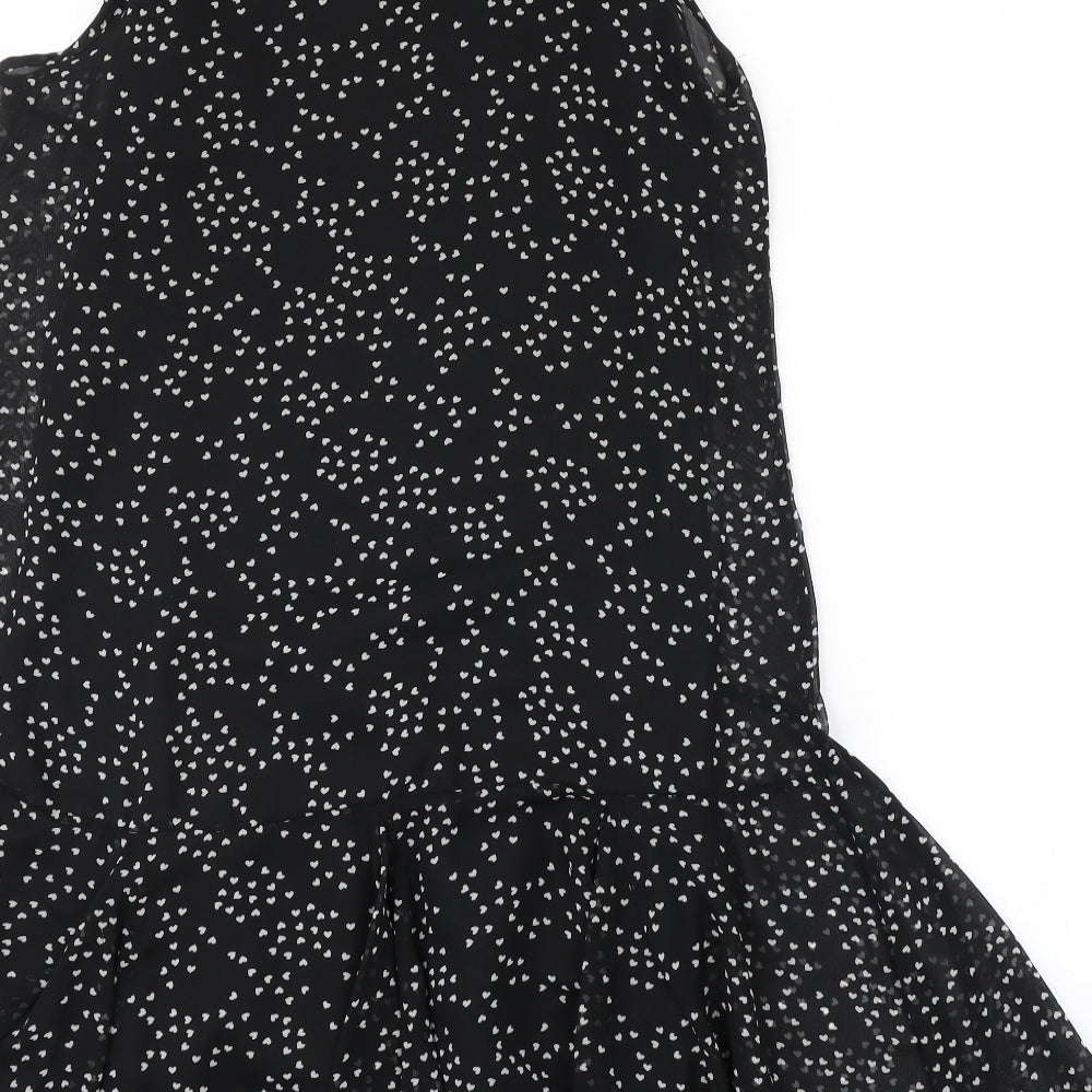 Atmosphere Womens Black Geometric A-Line Size 12