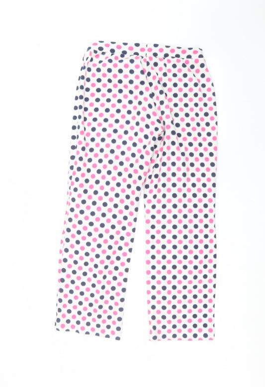 Matalan Womens White Polka Dot Sweatpants Trousers Size 8 L25 in