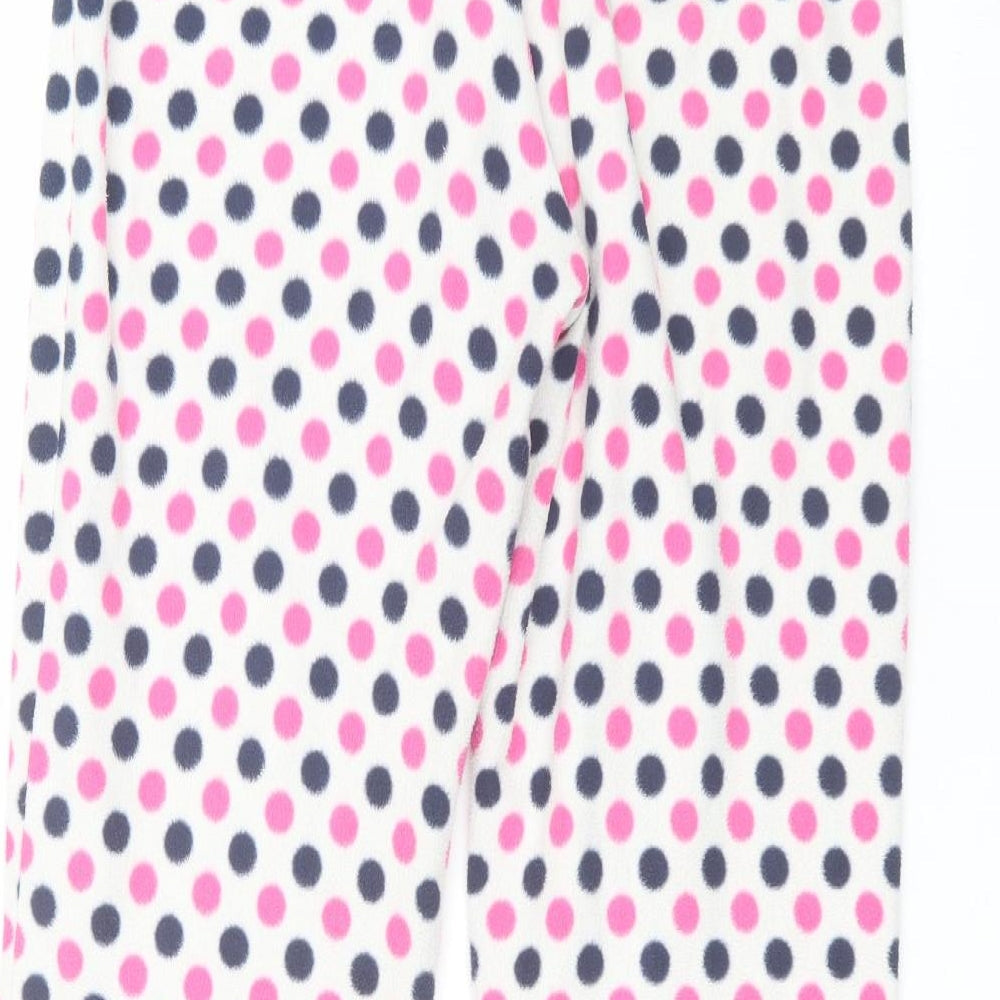 Matalan Womens White Polka Dot Sweatpants Trousers Size 8 L25 in
