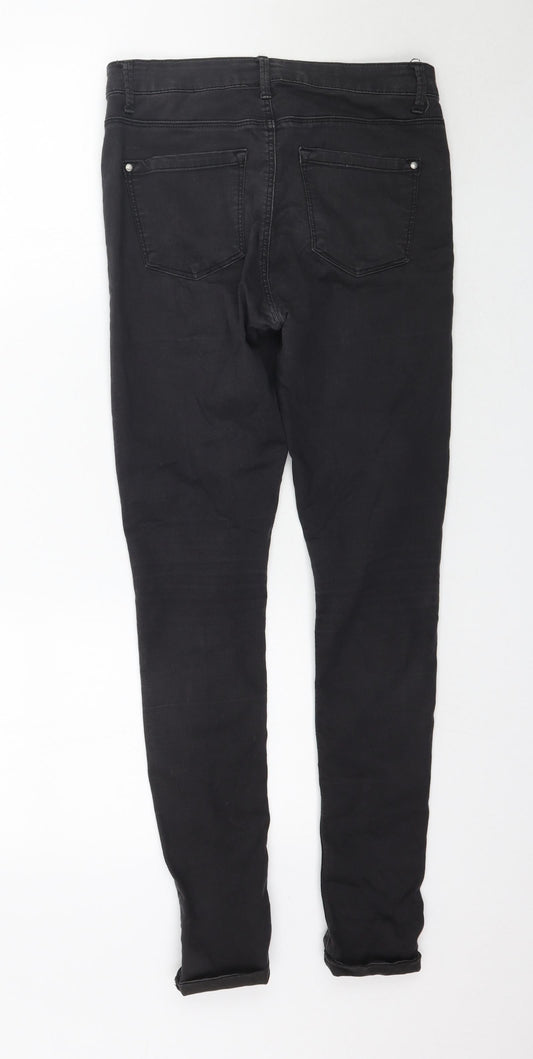 Topshop Womens Black Denim Skinny Jeans Size 28 in L30 in