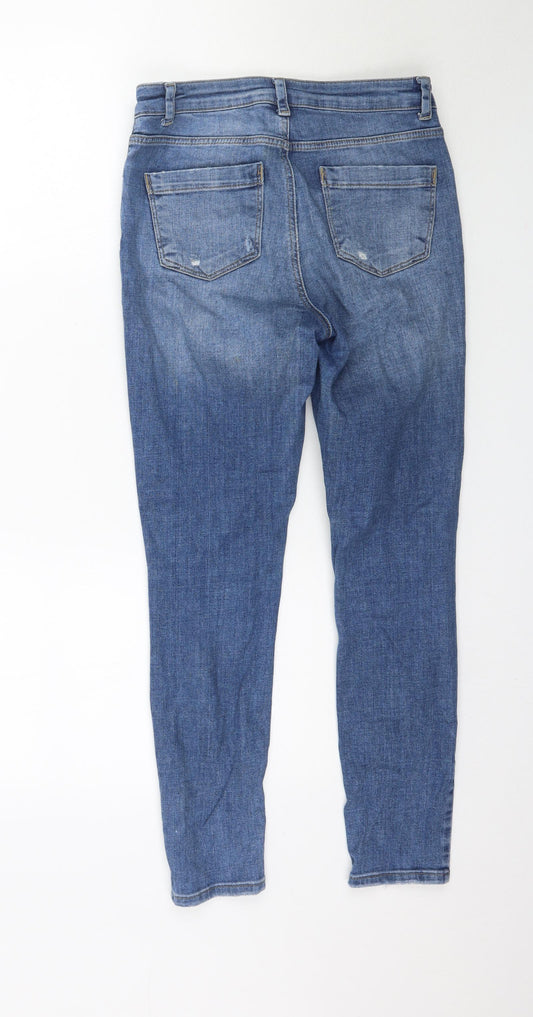 Topshop Womens Blue Denim Skinny Jeans Size 28 in L27 in