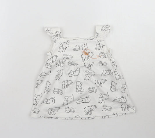 TU Girls White A-Line Size 6-9 Months - Winnie the Pooh