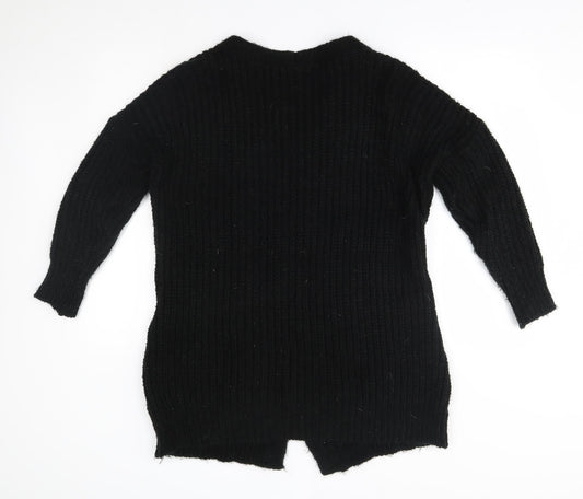 Womens UK Size 8 Misspap Black Cardigan Jumper