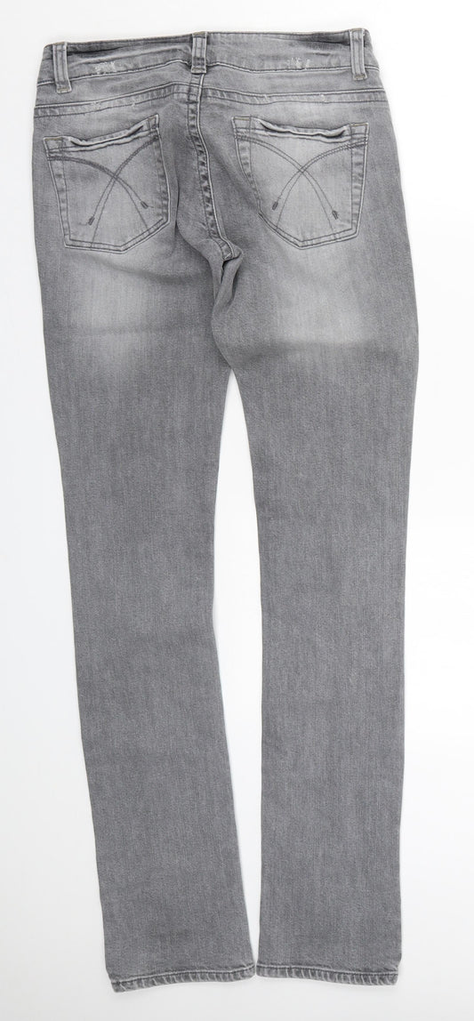 Moto Womens Grey Denim Straight Jeans Size 28 L34 in