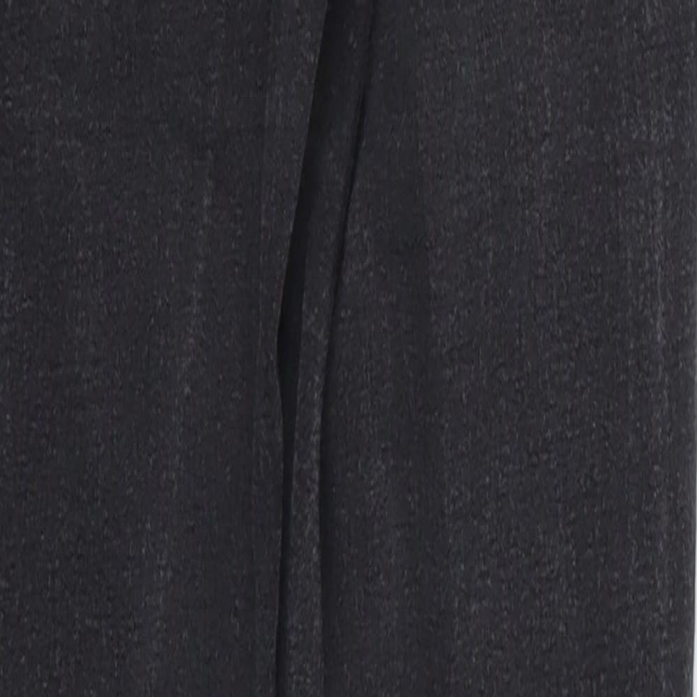 Brand and care label for Topshop women’s grey denim skinny jeans, size UK 28, in, 28-inch leg