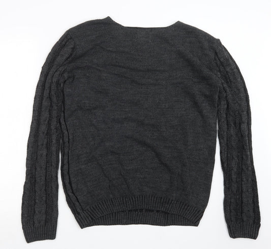 ASOS Mens Black Knit Pullover Jumper Size S